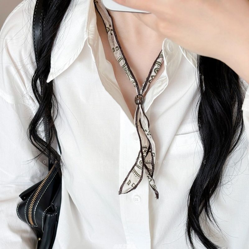 咖色腰花果丝巾项链女2025新款独特设计感配饰简约气质围脖毛衣链|undefined