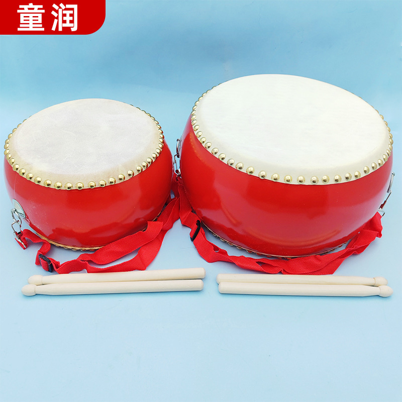 堂鼓三句半道具牛皮鼓打鼓6寸8寸10寸敲鼓幼儿园表演乐器手鼓