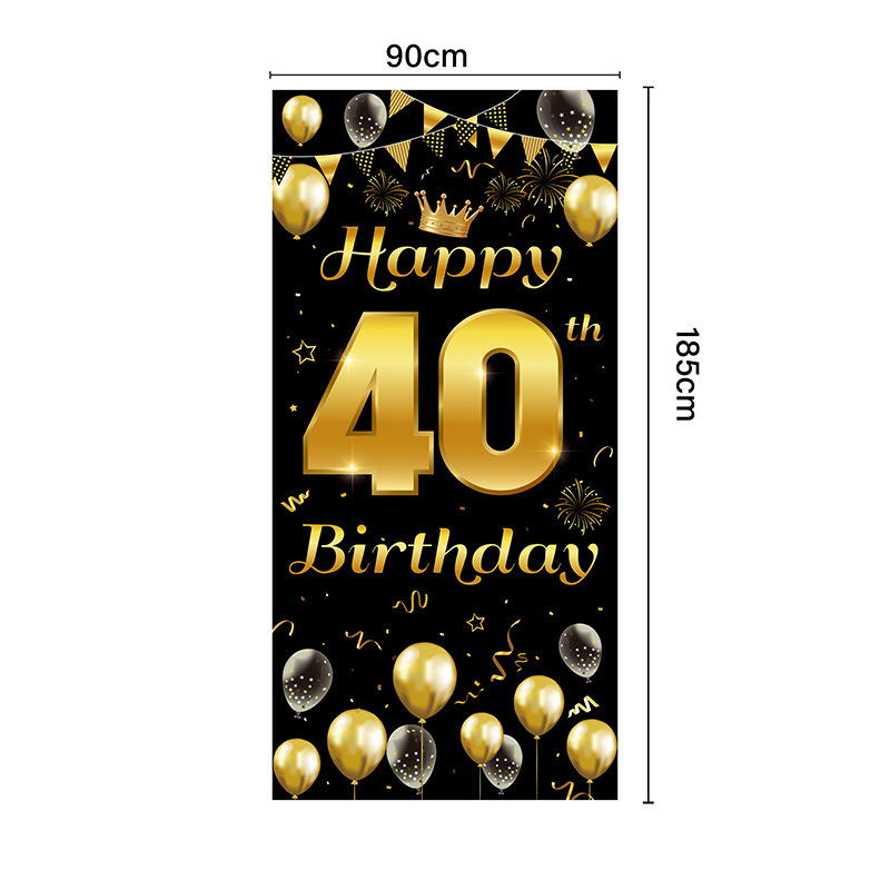 Amazon oro negro cumpleaños fiesta decoración banner feliz cumpleaños diseño de fondo póster