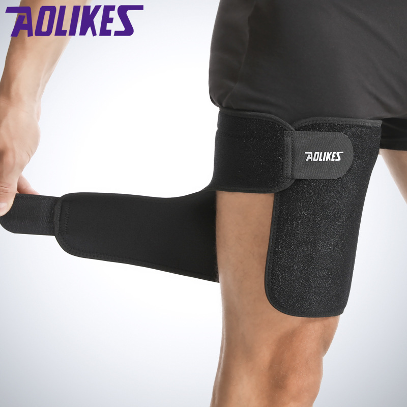 Fábrica en stock al por mayor deportes al aire libre protección del muslo protección de la tensión muscular de fútbol equipo de protección transpiración transpirable