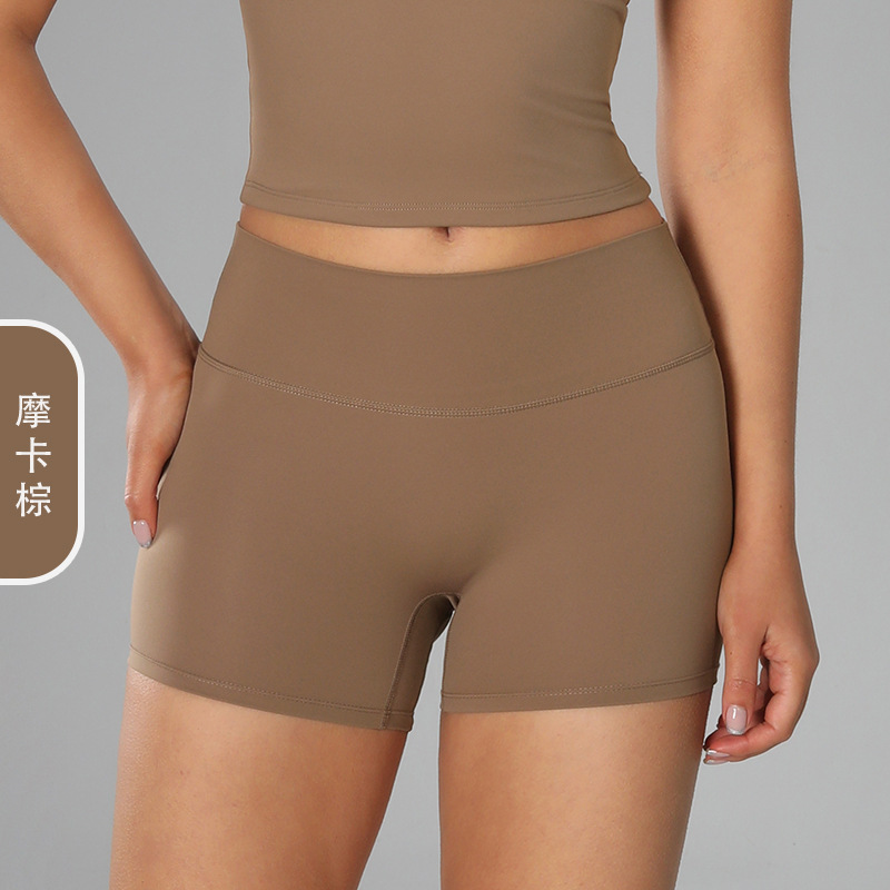 Europa y los Estados Unidos abrasivo transfronterizos pantalones cortos de yoga ajustados de cintura alta para mujeres pantalones de gimnasio abdominales para elevar las caderas para correr pantalones cortos deportivos 8519
