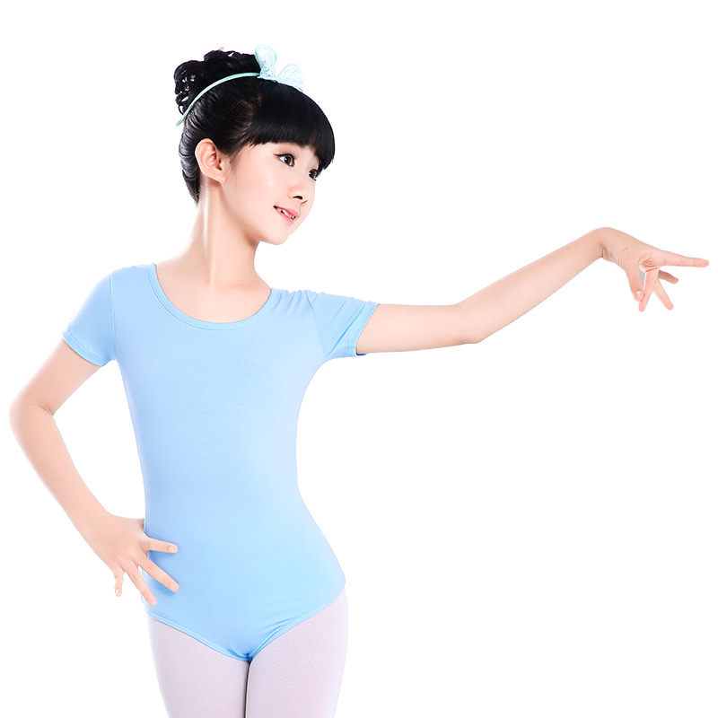 Ropa de baile para niños ropa de Ballet para mujer ropa de baile para niños de manga corta de verano malla entrepierna abierta práctica Ropa de baile