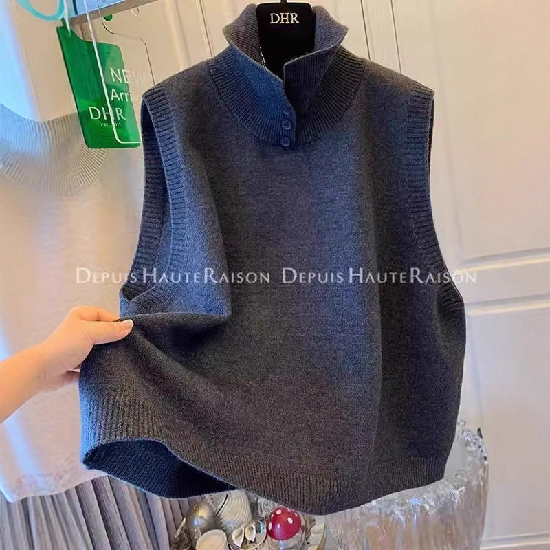 Special Offer [Official Picture, Original Quality, Sheep Cashmere] Designed Niche Loose Sleeveless Vest Knitwear for Summer