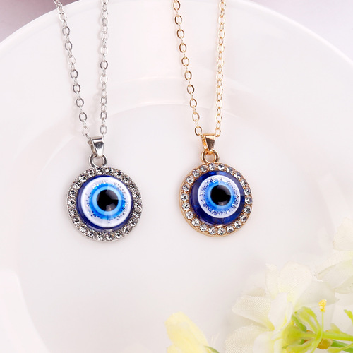 Cross-border new Evil Eye Evi hamsal pendant eye necklace—European and American-style personalized eye pendant clavicle chain