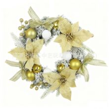 PVC圣诞花环现代时尚圣诞挂饰跨境爆款花环门挂节日装饰厂家直销