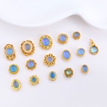 保色铜镀沙金圆形镶珍珠隔珠串珠子手链项链材料手工diy饰品配件