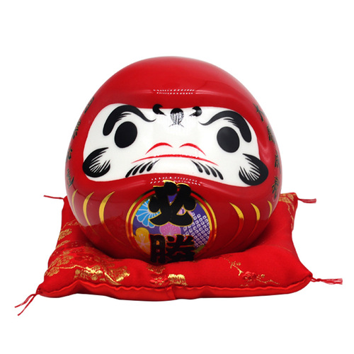 Factory direct sales mini small red Daruma ornaments desk ceramic piggy bank creative gift