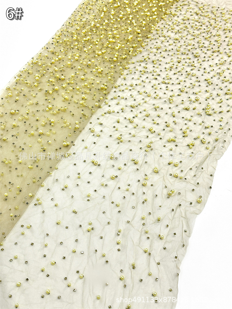 Gradiente unilateral broca caliente para aumentar la tela de malla de bola de burbuja alta moda vestido de moda tela de vestido de moda LACE image 12