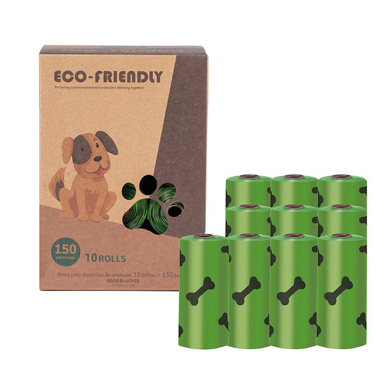 Transfronterizo en stock al por mayor 1,5 Bolsa de basura para mascotas de seda en caja bolsa de caca EPI bolsa de caca degradable bolsa de caca
