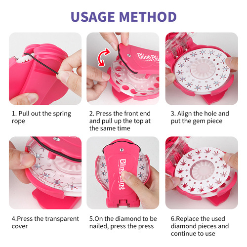 Makeup toy bling bling diamond drill machine girl toy doll house toy hair sticker drill machine toy