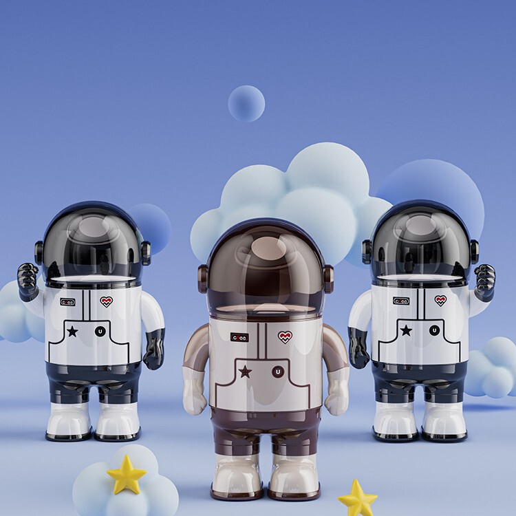 Creative Cartoon Robot Trash Can, Light Luxury Space Rabbit Design, Household Odor-Proof Lidded Sorting Bin, High Aesthetic Soft