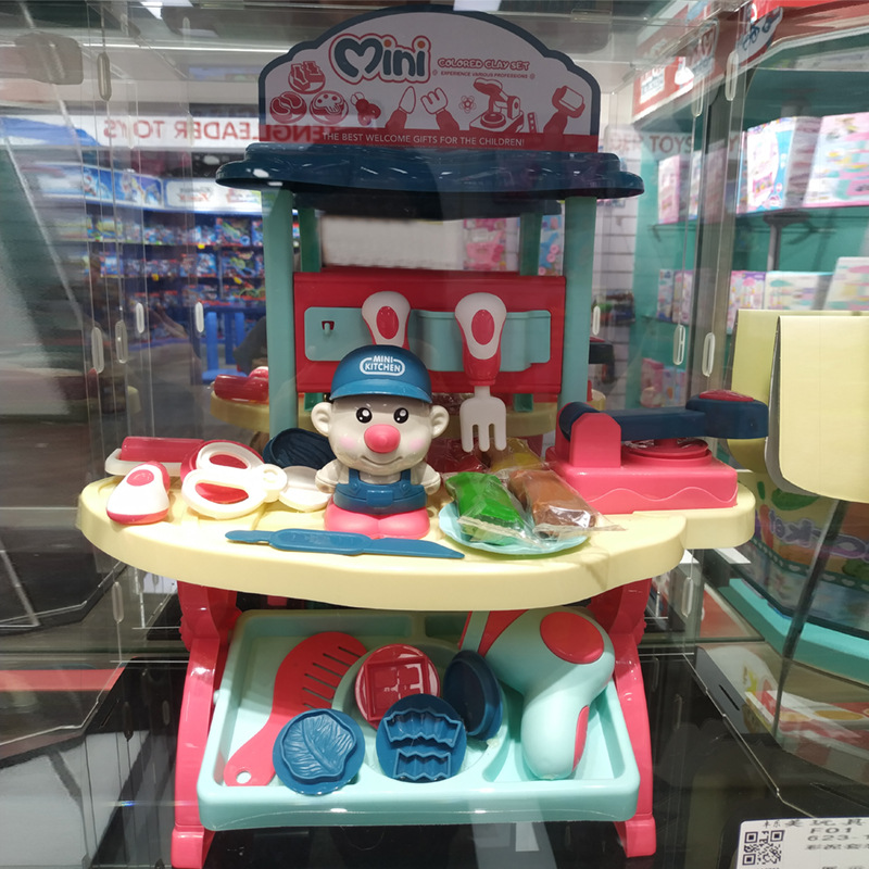 Transfronterizo de los nuevos niños juego de simulación de juguete casa traje bebé interactivo cocina herramienta accesorios color arcilla herramienta Mesa