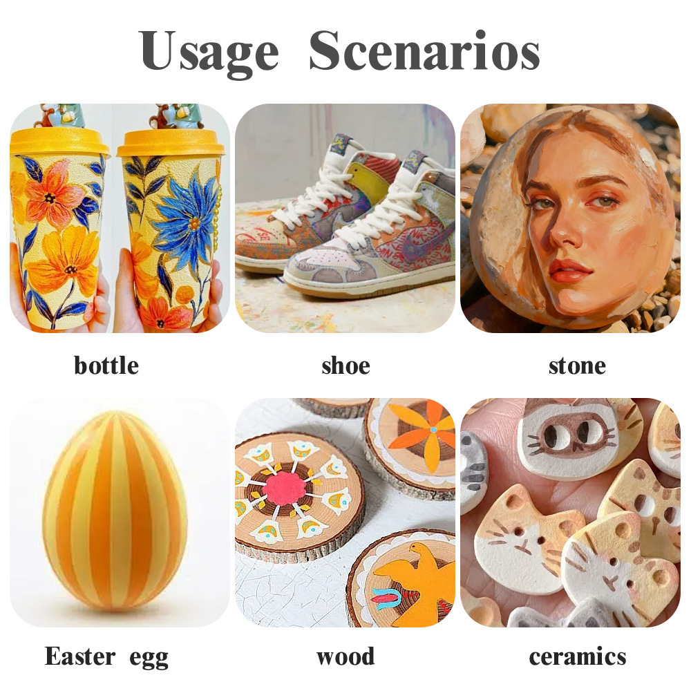 Transfronteriza venta directa líquido acrílico marcador pluma conjunto de color de piel animado 12 color pintura especial acrílico pluma mayorista