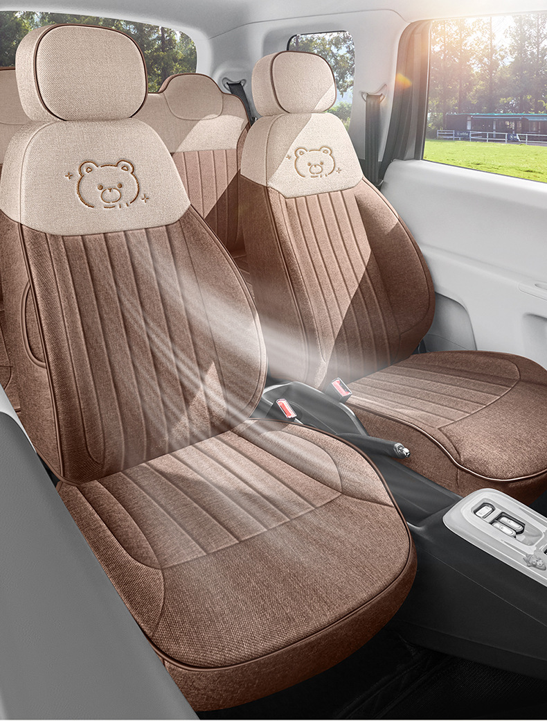 25 Changan Glutinous Corn Special Seat Covers, Linen, Cotton and Linen Fabrics, All-Inclusive Seat Cushions, Four-Season Car Mats, Car Seat Covers