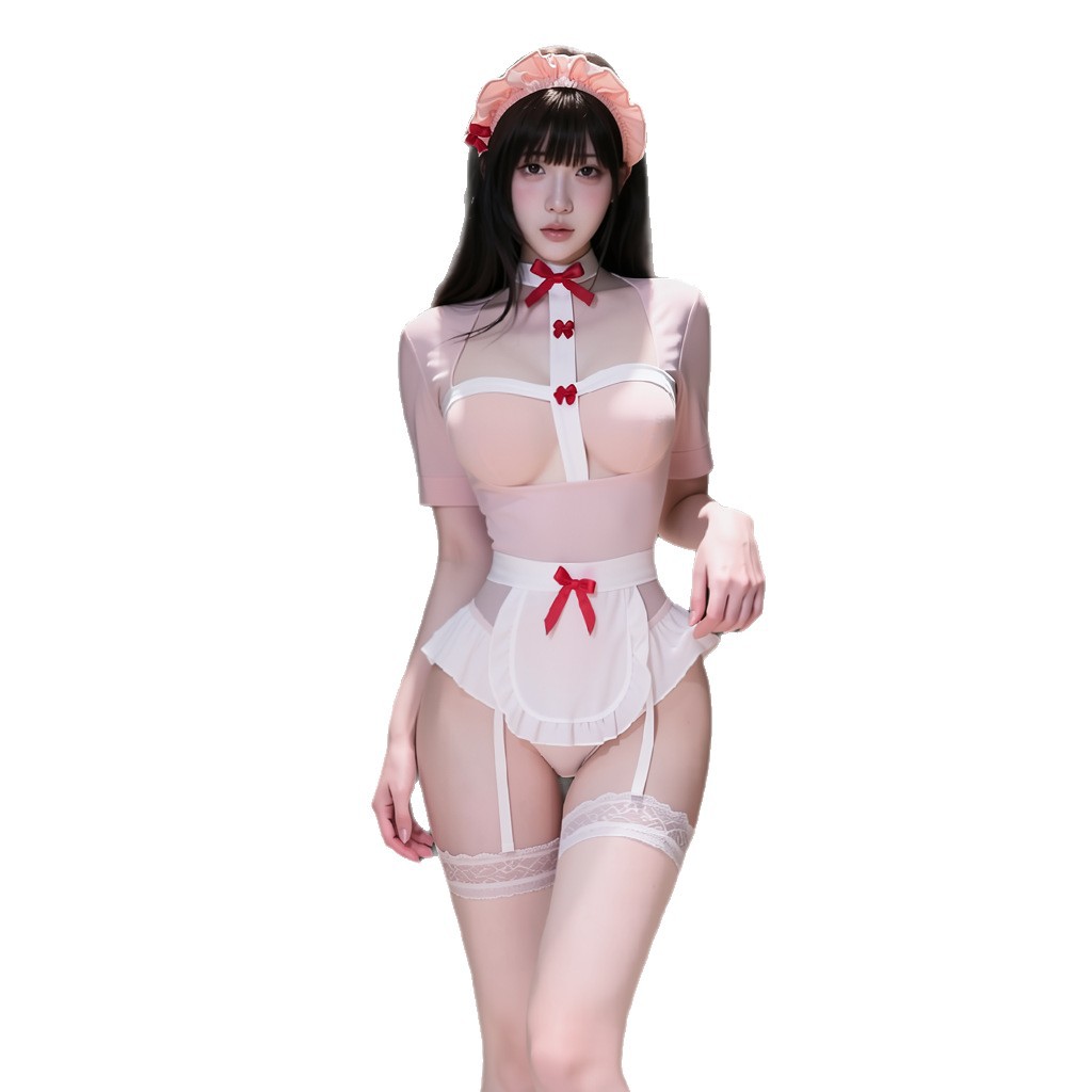 Hua Jiaoying jauka un mīļa medmāsas formastērps COS uzvalks sieviešu priekšauts cosplay kostīms seksīga apakšveļa