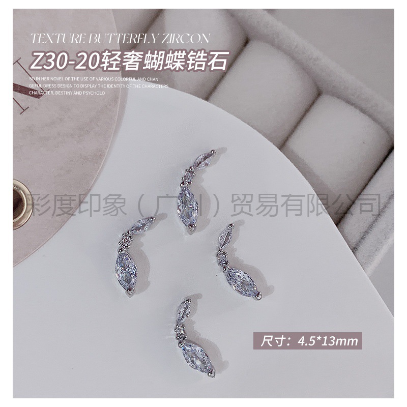 Decoración de Uñas con Mini Mariposas de Circonio, Joyería de Diamantes, Novedad 2025, Lujo Ligero, Adhesivos Tridimensionales de Metal Hueco para Decoración de Uñas