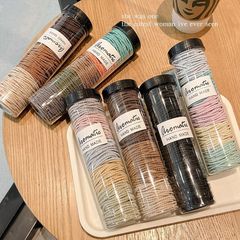 罐裝彩色小皮筋發繩女生扎頭髮頭飾綁高馬尾發圈高彈力耐用小皮套