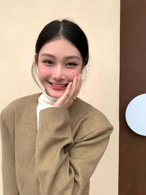 2025新款秋装小香风外套女气质感韩系慵懒风穿搭超好看一粒扣西装|undefined