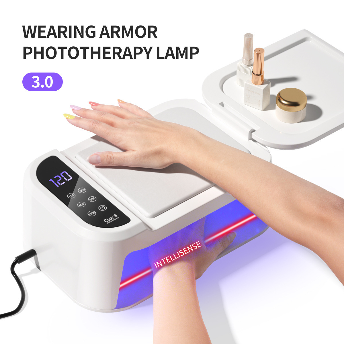Ctar8 lámpara de uñas LED máquina de fototerapia de uñas de secado rápido Curado Salón de uñas almohada de mano especial hoja de uñas lámpara de cocción estándar de belleza
