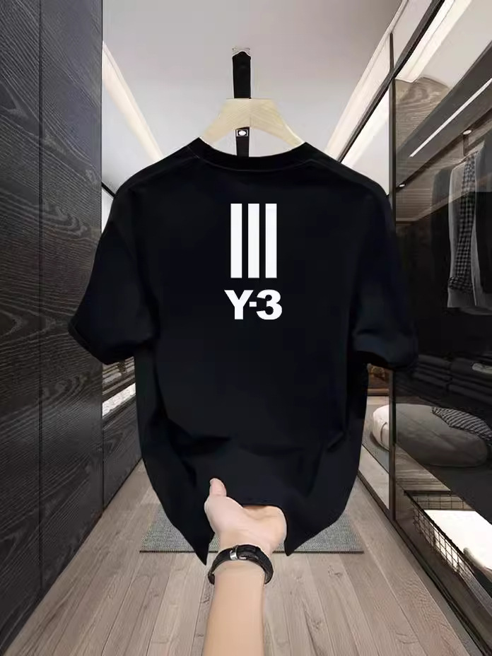 メンズ半袖tシャツ2024夏新作メンズファッションカジュアル韓国版純綿丸襟プリント半袖tシャツ