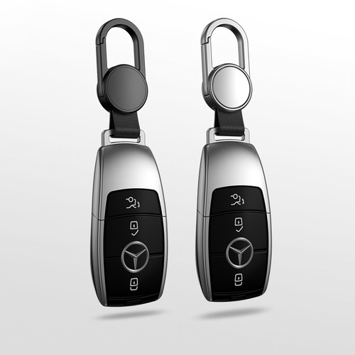 Car keychain men's leather keychain metal personality men's waist hanging simple square buckle lock pendant creative high-end