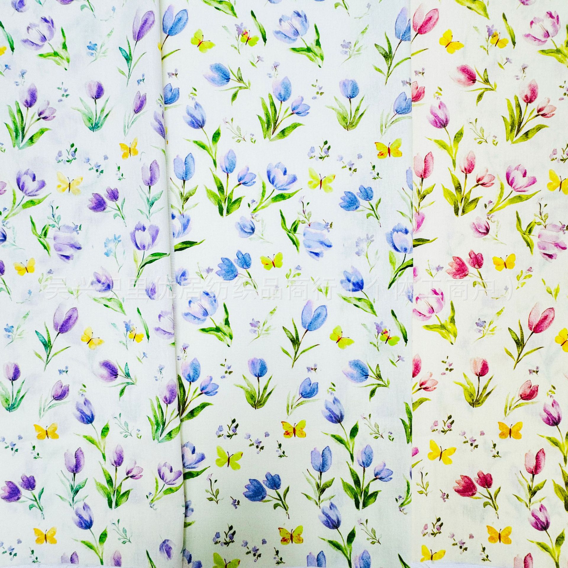 全棉60支碎花布国风年轻旗袍面料数码印女装连衣裙汉服居家服布料