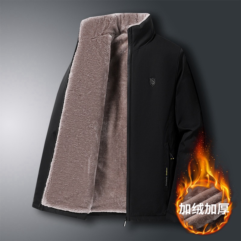 Chaqueta acolchada de algodón invierno para hombre Nueva ropa de papá Chaqueta acolchada de algodón con forro polar de longitud media engrosada para hombre al por mayor