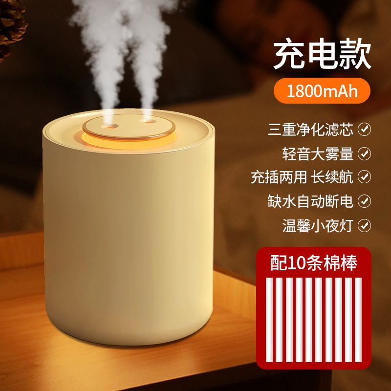 充电桌面加湿器紫外线杀菌补水小夜灯家用卧室母婴办公室空气净化|undefined