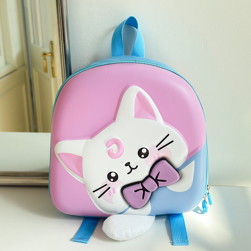 Mochila de dibujos animados para niños y niñas, linda y sonora, gran cola, gato, mochila de bebé, nueva mochila de huevo para niños