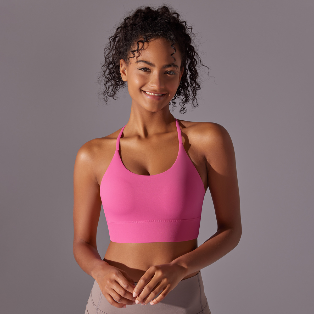 140g Weight Sleeveless Sleeve Length Nylon Fabric Type Short Top Length Halter Crisscross Tank Tops Type Fitness, Yoga, Sports Occasion Halter Neck Neckline Solid Color Pattern Sports Style Sports Solid Color Nylon Halter Neck Active Tops Halter Crisscross Tank 23