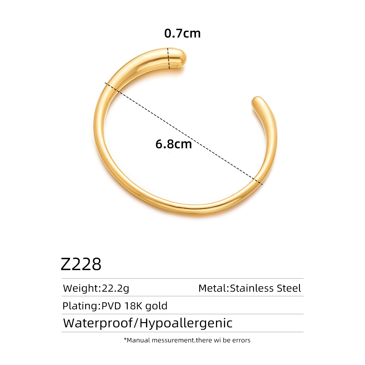 Wenjian venta caliente transfronteriza pulsera abierta con patrón de martillo, acero de titanio, pulsera en forma de C que no se desvanece, sensación hueca de alto nivel, retro versátil