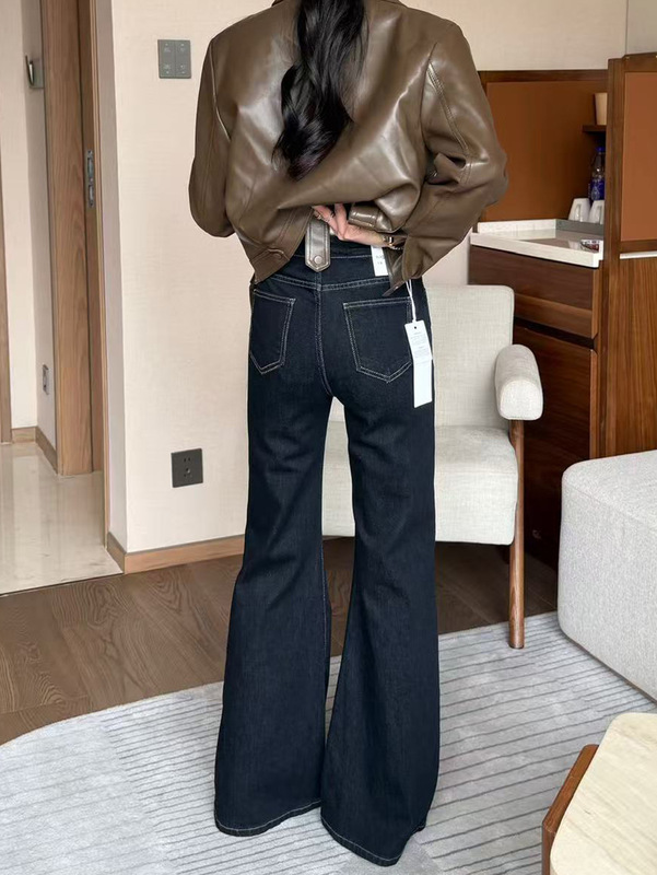 十三行大码女装微胖裤喇叭牛仔裤女秋款弹力高腰辣妹潮流微辣裤子|undefined