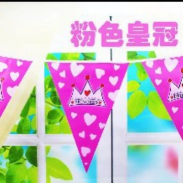 Pink Crown Triangle Banner