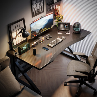 Computer Desk Household Carbon Fiber E-sports Table and Chair suit Bedroom Game Table Simple Workbench Office Desk