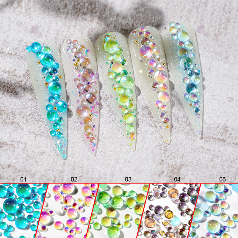 Nueva belleza de uñas color mágico perlas de peces humanos Aurora color caramelo cristal 1440 DIY uñas de cristal decorativo diamante Accesorios