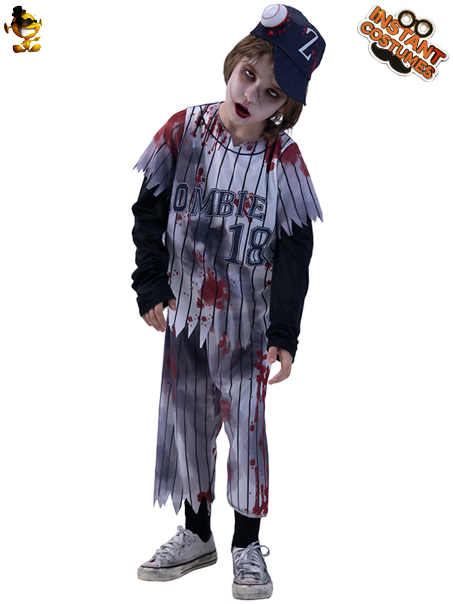 De los niños de Halloween sangre Jersey rendimiento traje de los niños juego de rol rendimiento fiesta traje de distribución al por mayor