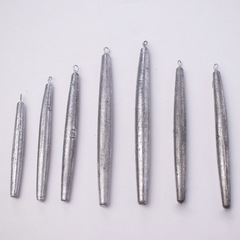 跨境長條鉛墜不掛底圓柱帶環筆形鉛墜子長柱海竿鉛墜釣魚錨魚鉛墜