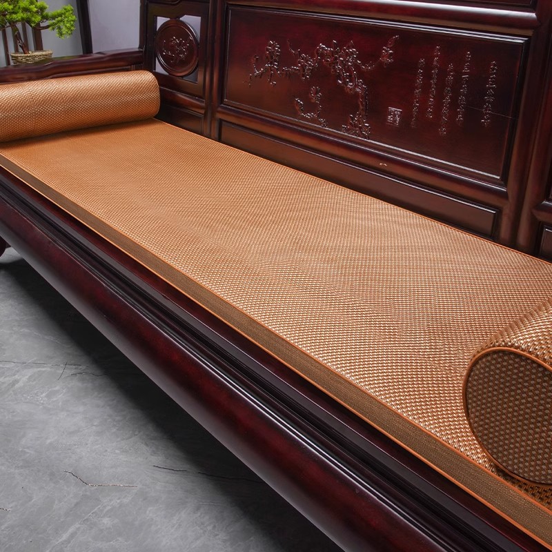 Sofá de madera roja de verano cojín sofá de madera sólida cojín frío nuevo estilo chino helado cojín frío cojín de caña antideslizante de verano cojín