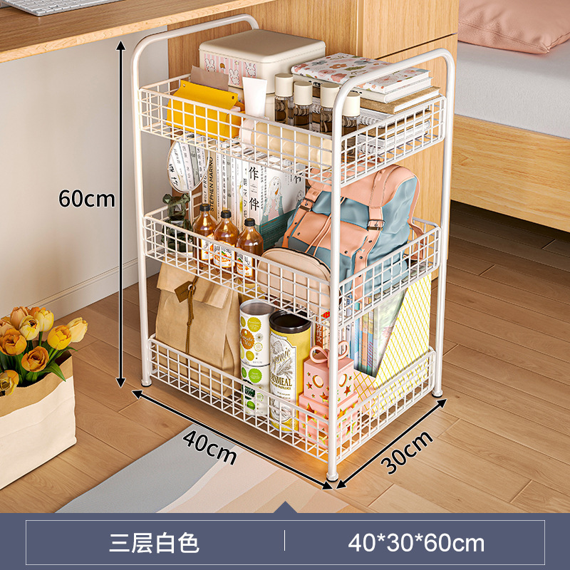 Estante debajo del escritorio Estantería pequeña junto al escritorio Estantería de piso con ruedas extraíbles Estantería de dormitorio de estudiantes