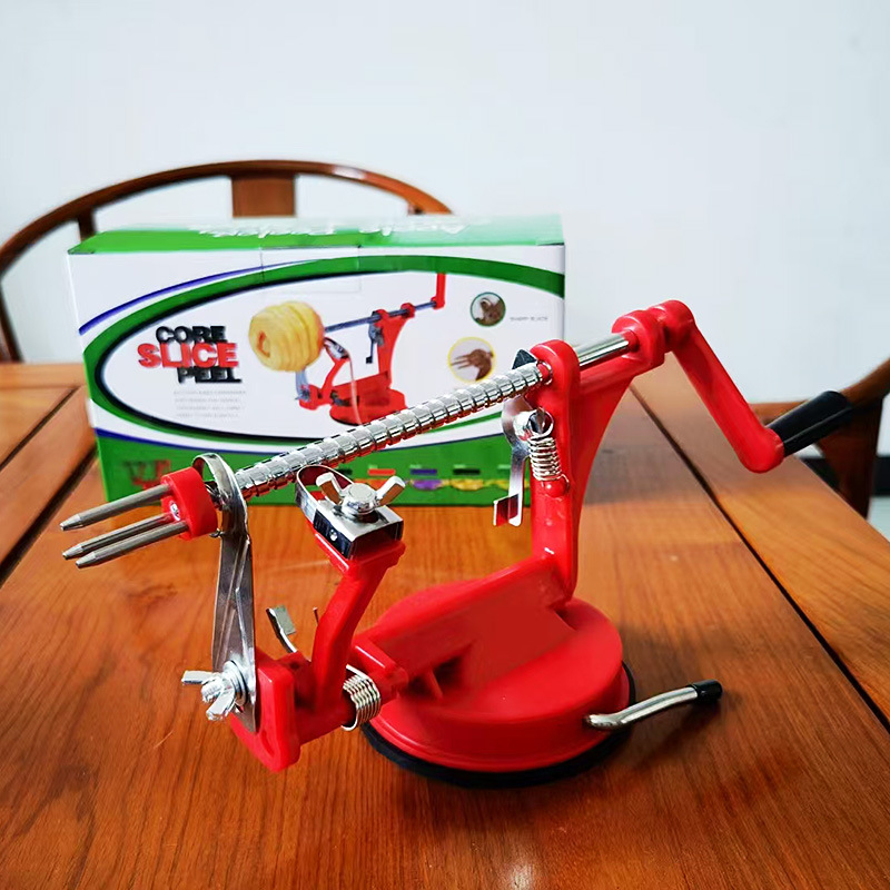 Peladora Manual de Manzanas 3 en 1 de Plástico y Acero al Carbono Multifuncional para Frutas