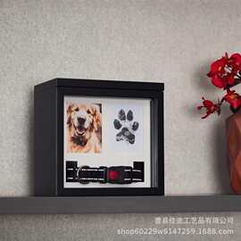 木质宠物相框宠物玩具项圈收藏纪念盒猫狗棺材宠物骨灰盒纪念相框