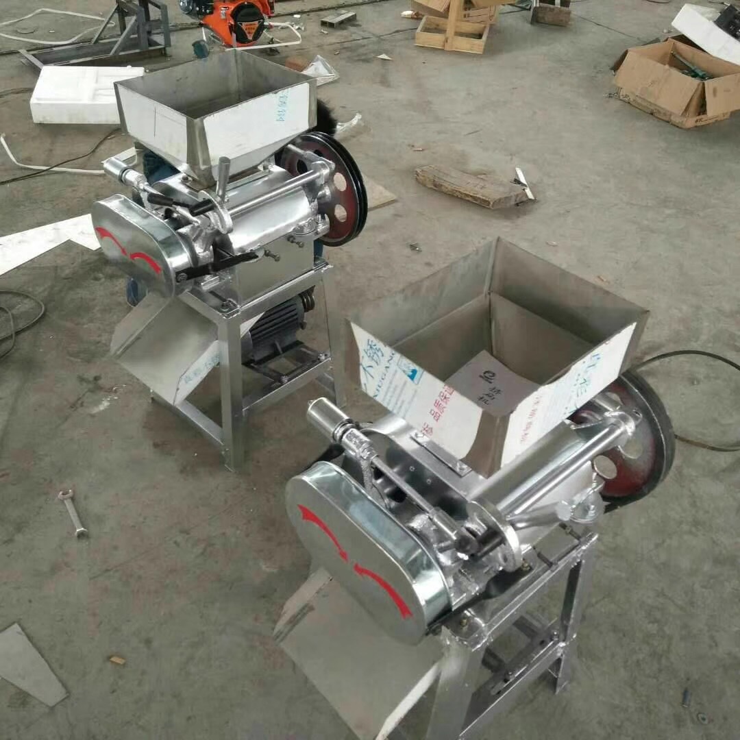 鲁强20型双辊挤扁机 家用电玉米大豆破碎机 一机多用粮食粉碎机