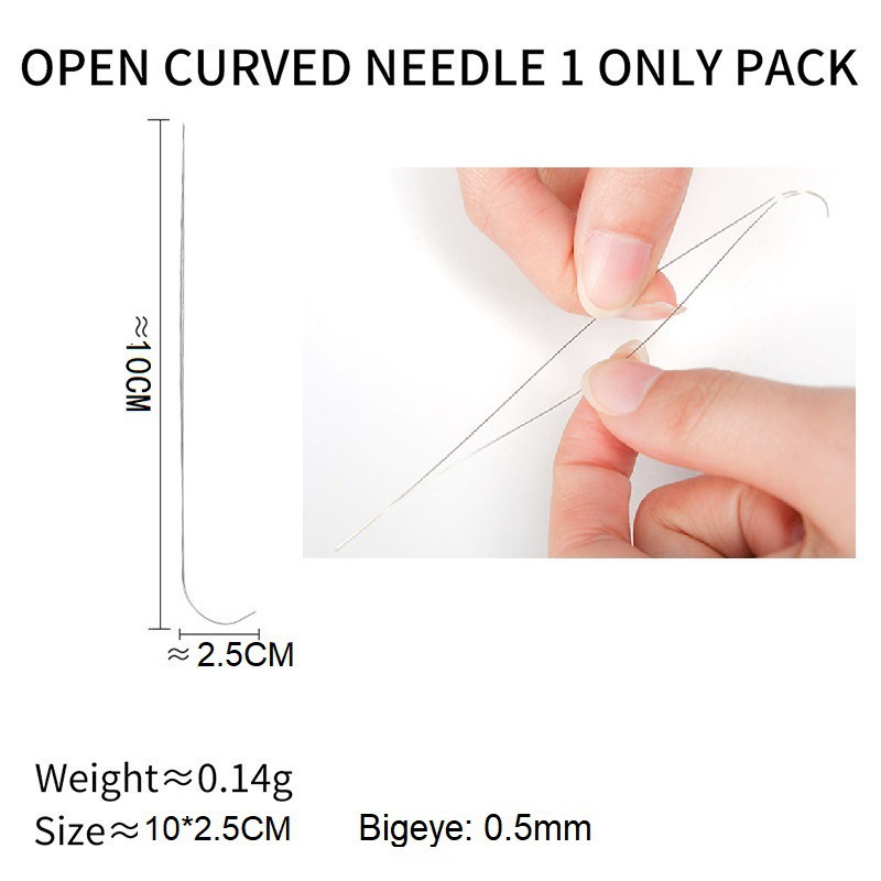 Aguja de abalorios de apertura central transfronteriza Aguja de abalorios de ojo grande Máquina de abalorios eléctrica Aguja doblada Cuentas de arroz Cuentas de cerámica blanda Cuentas de giro