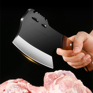 Kitchen Household Chopping Bone Solid Wood Handle Chopping Axe Knife Multifunctional Chopping Bone Knife Thickened Big Bone Wide Back Cutter
