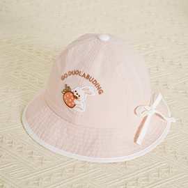 儿童帽子 哆啦布丁厂家直销 可爱小兔子公主盆帽2-3岁女宝宝帽子