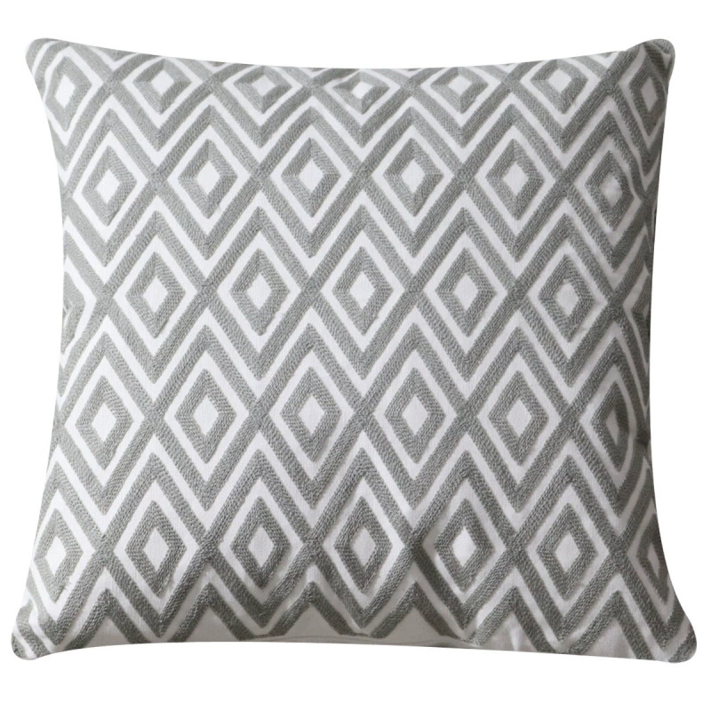 Modern Scandinavian pillow, sofa for bed, with embroidery