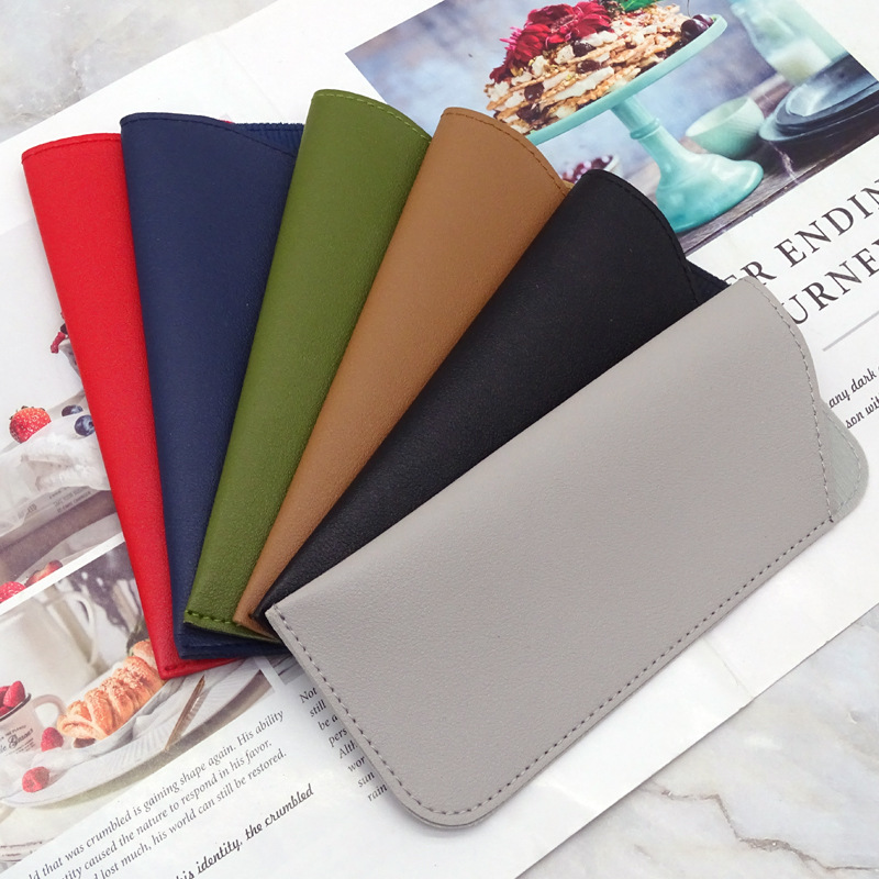 New Thickened Leather Opening Sunglasses Bag Reading Glasses Leather Case Dustproof Storage Bag Portable Diagonal Pocket display picture 3