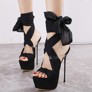 High heeled 16cm thin heeled iron heel women’s Sandals Size 34-40