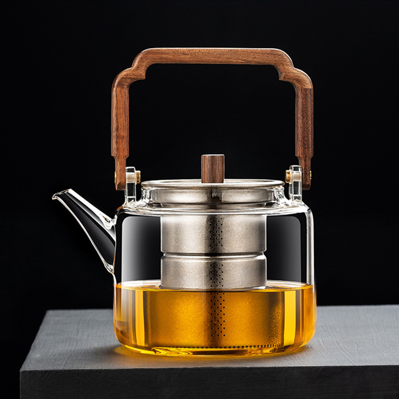 World Titanium Beam Kettle Tea Boiler Electric Ceramic Stove Household Pot Titanium Leakage Cooking Integrated Heat-Resistant Glass Steaming Teapot