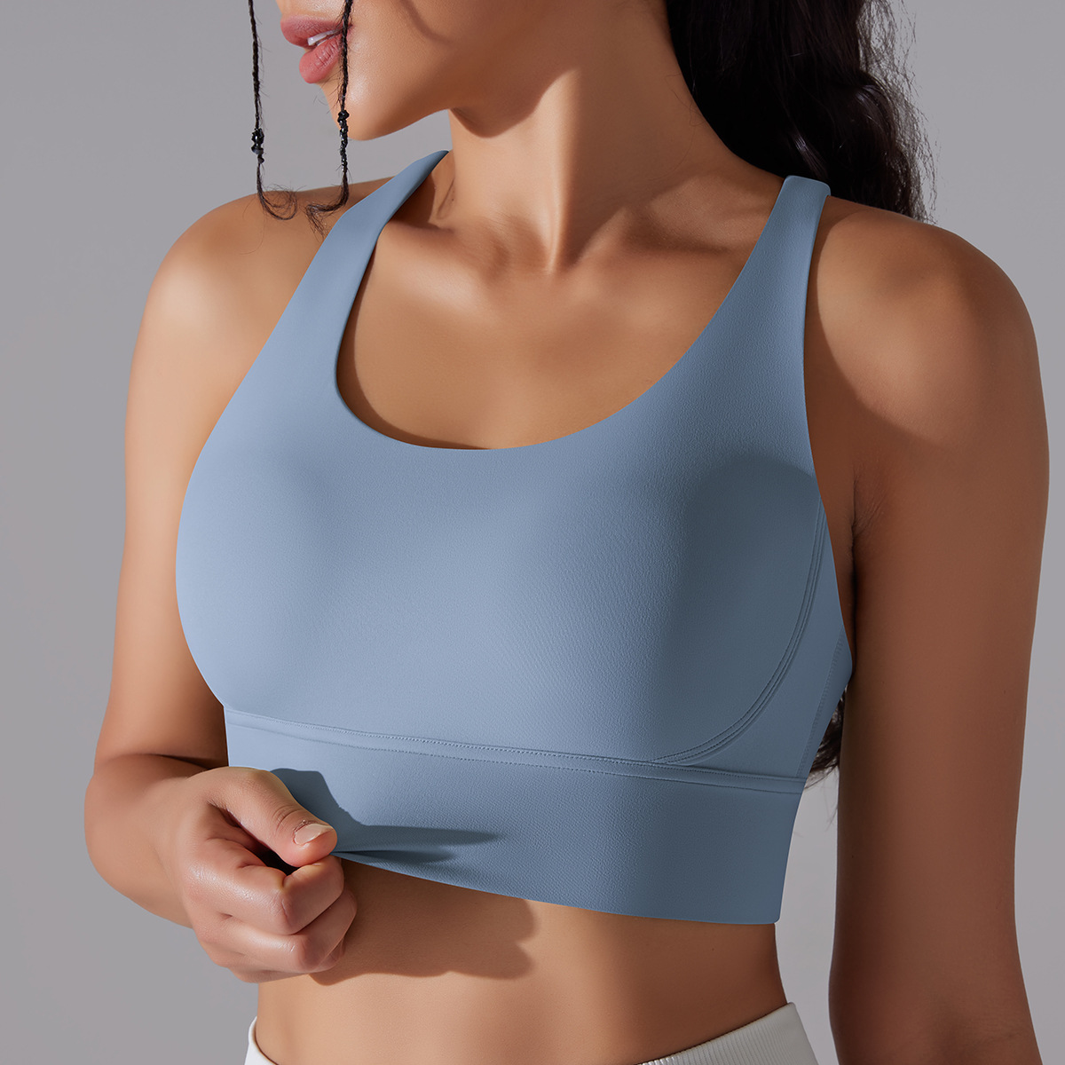127g Weight Sleeveless Sleeve Length Nylon, Spandex Fabric Type Short Top Length Halter Crisscross Tank Tops Type Fitness, Yoga Occasion U Neck Neckline Solid Color Pattern Sports Style Sports Solid Color Nylon Spandex U Neck Active Tops Halter Crisscross Tank 87